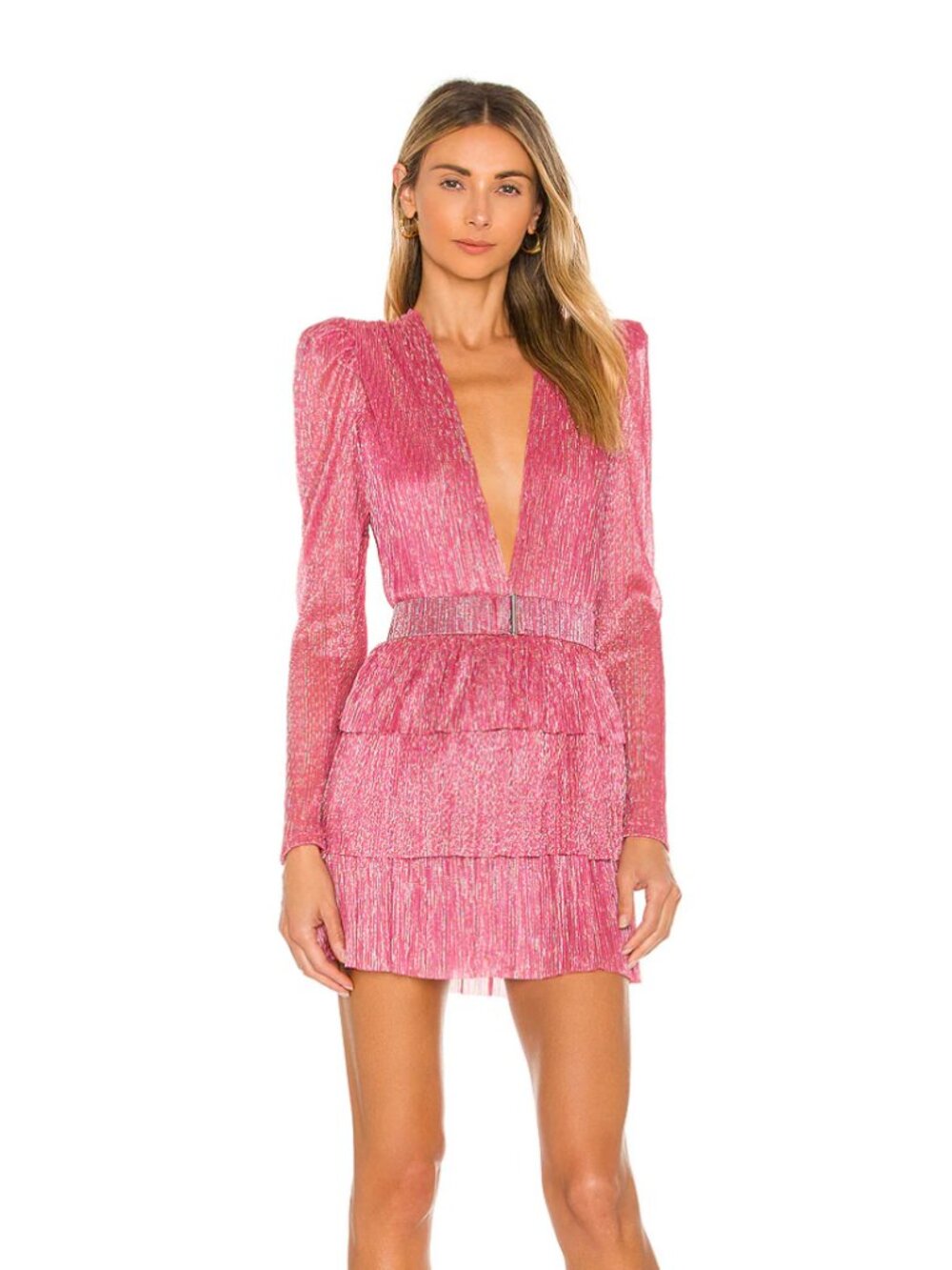 X REVOLVE Carry Mini Dress Sabina Musayev Pink Metallic Dress Size M